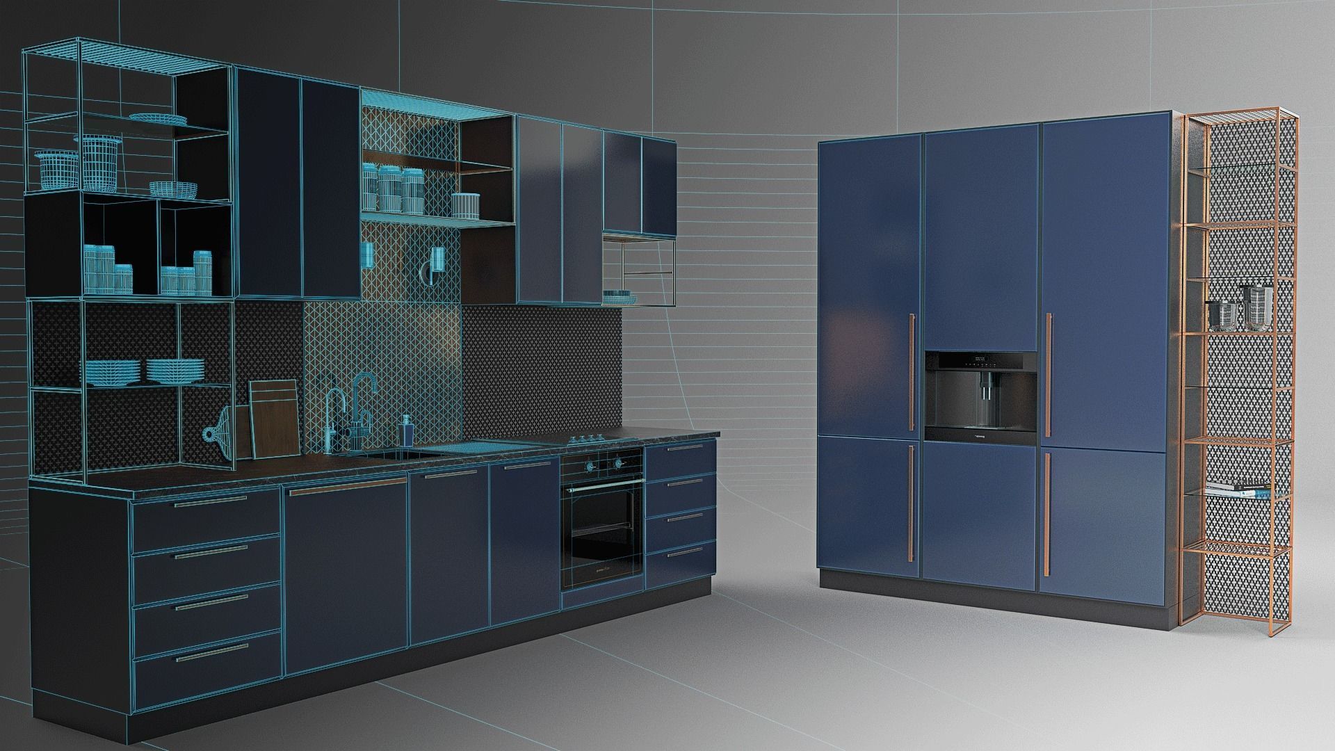 Kitchen Corona And Vray Render Ready Model 3d Model Cgtrader