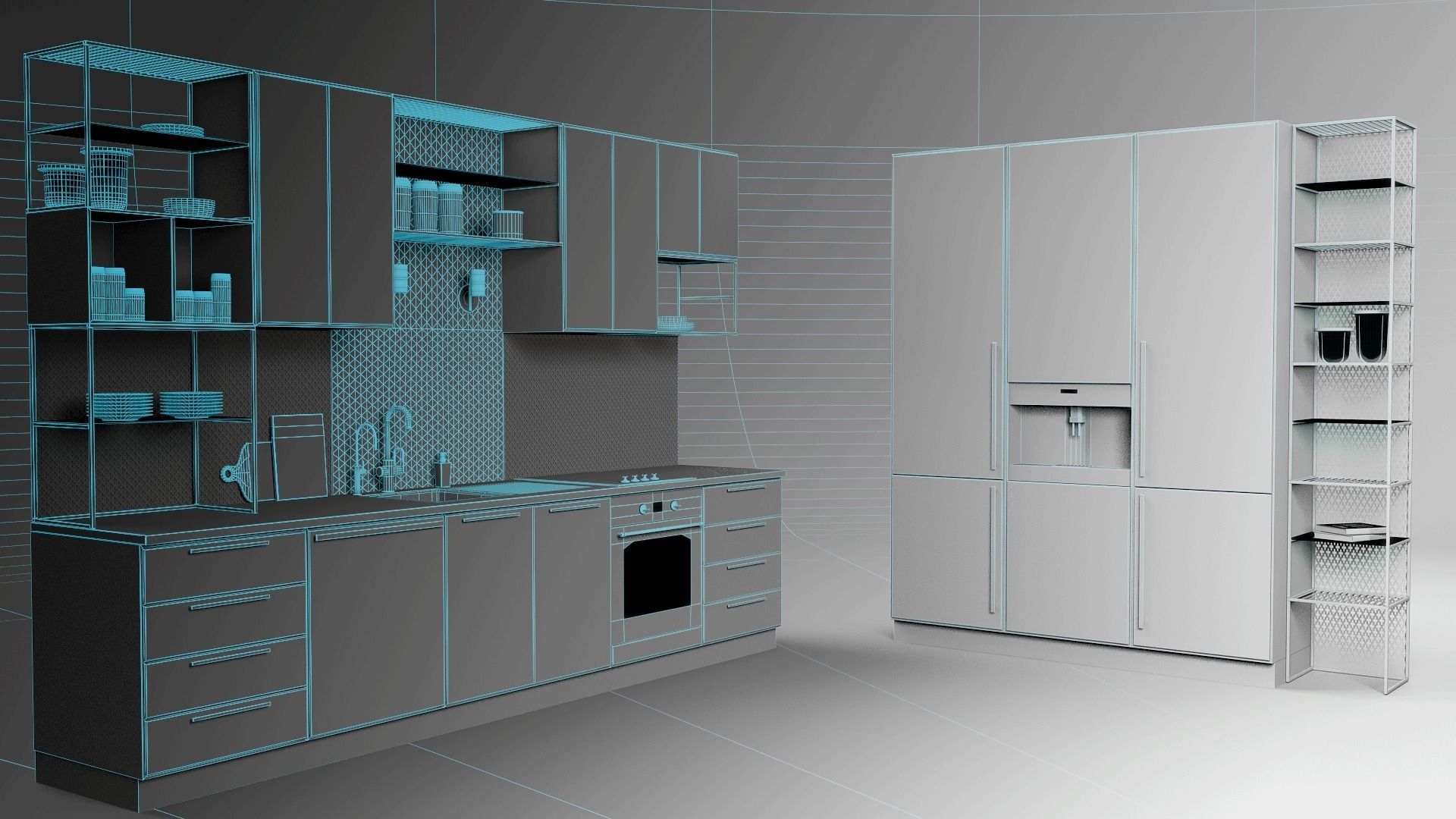 Kitchen Corona And Vray Render Ready Model 3d Model Cgtrader