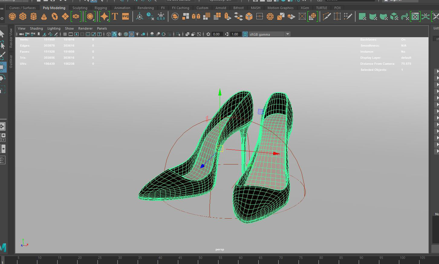 High Heel Lady Shoes 3D model_12