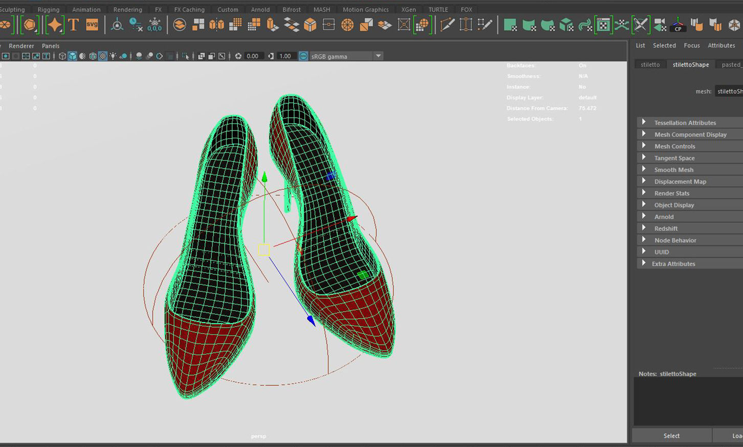 High Heel Lady Shoes 3D model_11