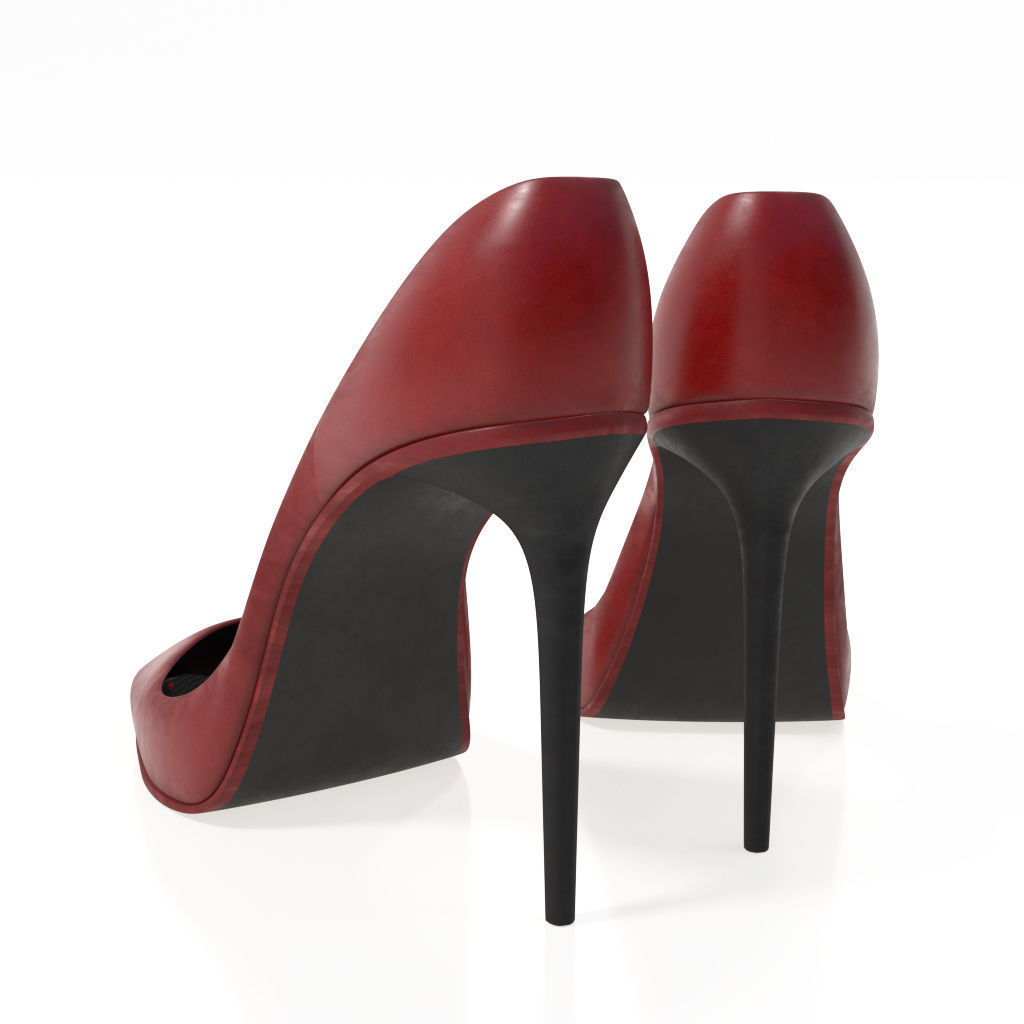 High Heel Lady Shoes 3D model_10