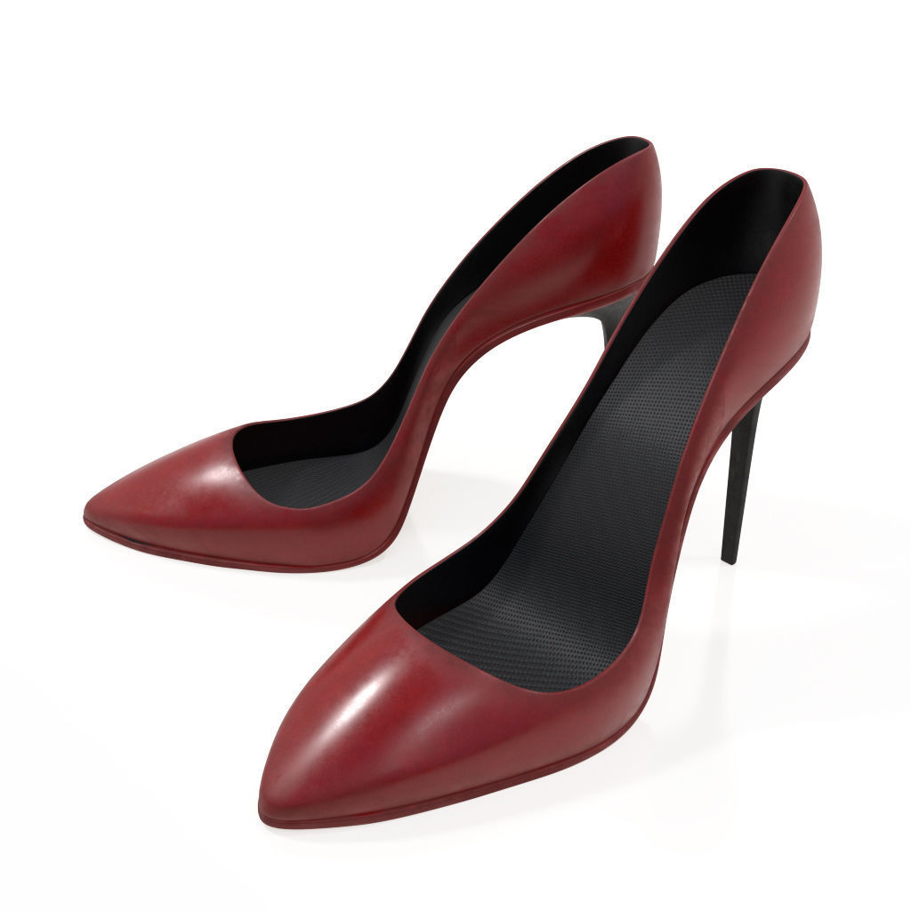 High Heel Lady Shoes 3D model_8