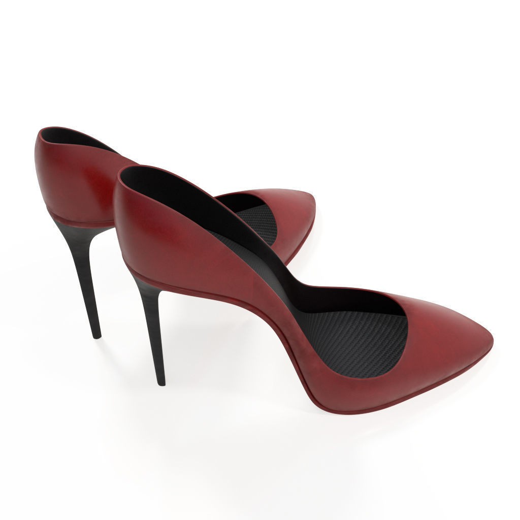 High Heel Lady Shoes 3D model_9