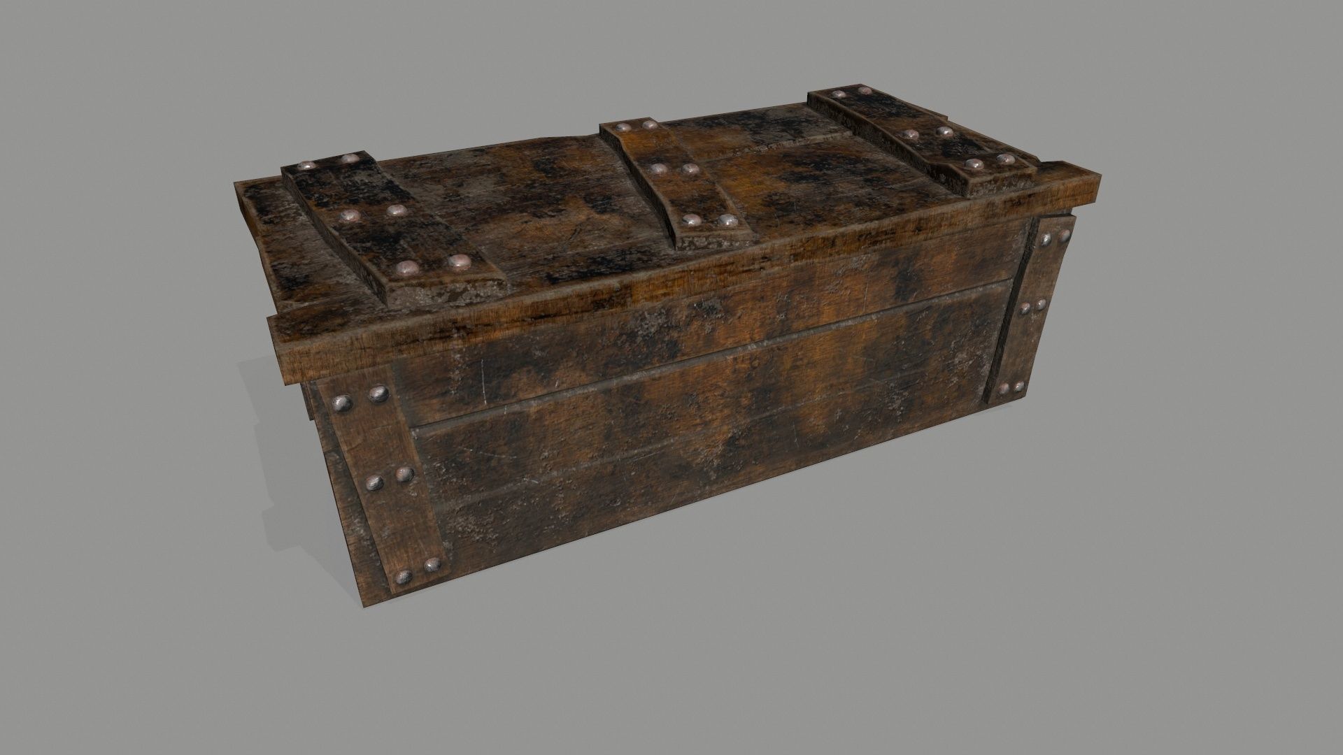 old chest Low-poly 3D model_7