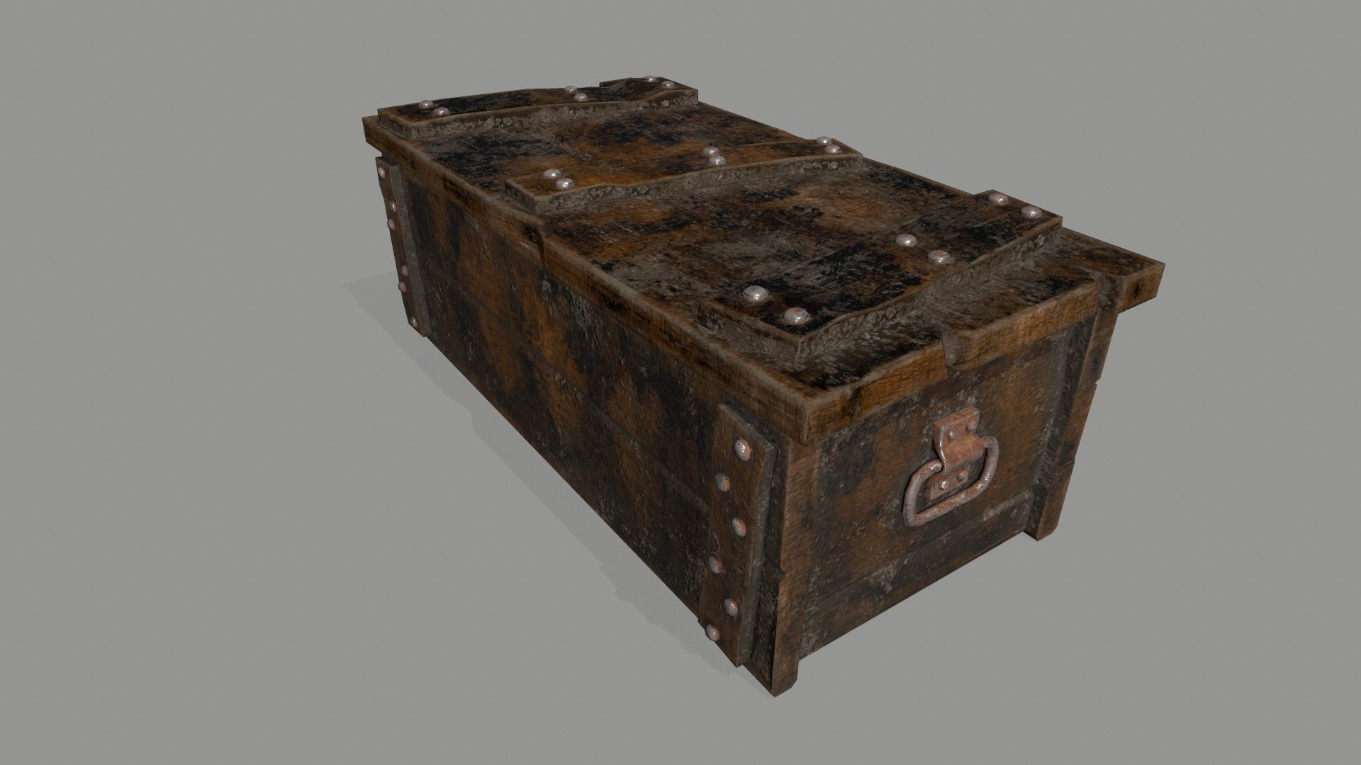 old chest Low-poly 3D model_9