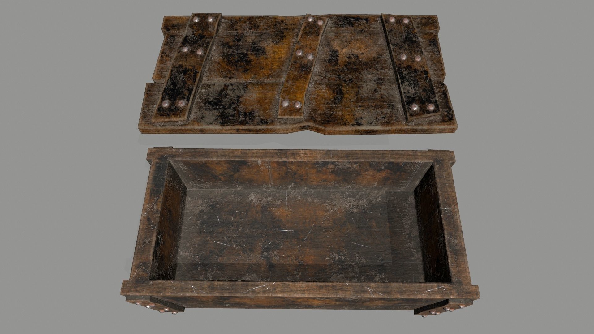 old chest Low-poly 3D model_11