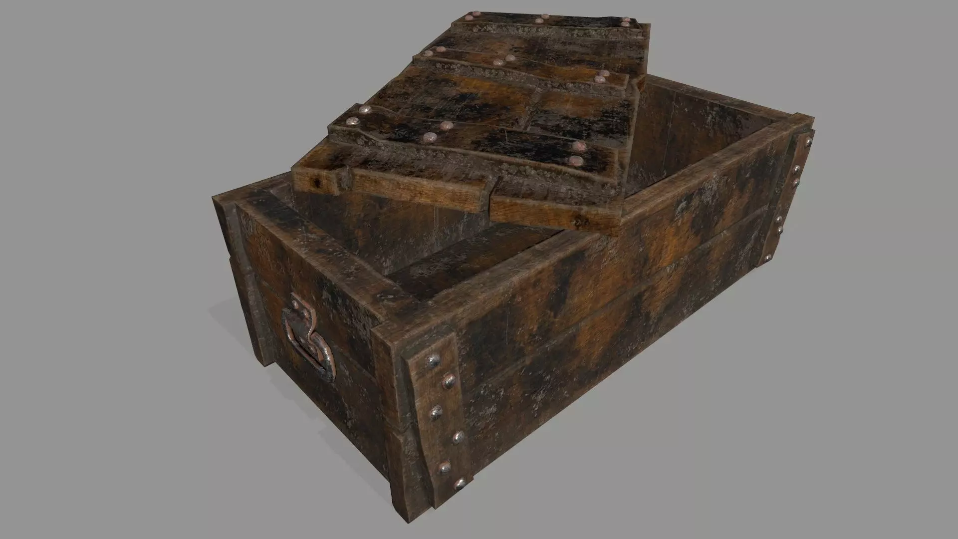 old chest Low-poly 3D model_0
