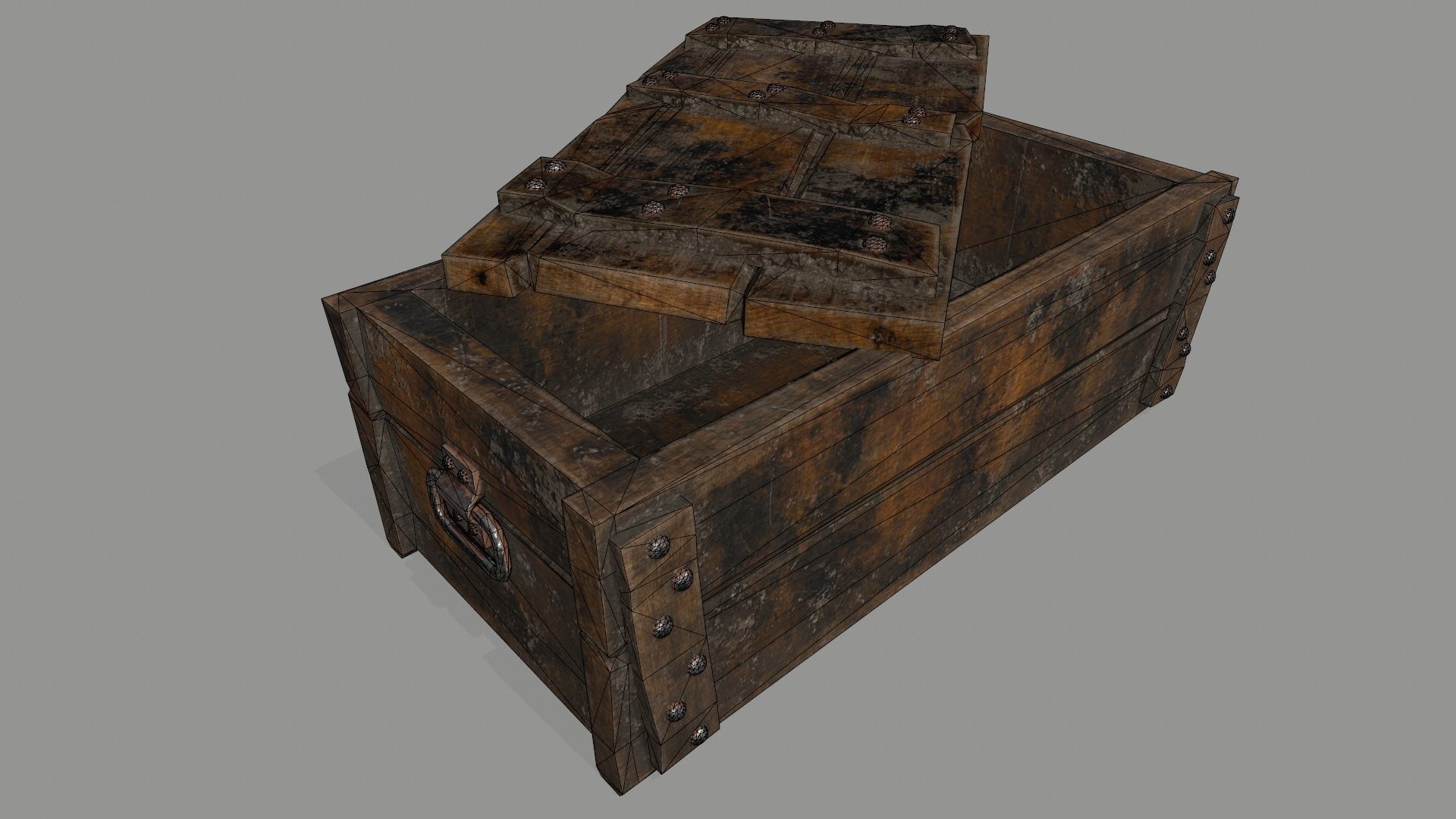 old chest Low-poly 3D model_1