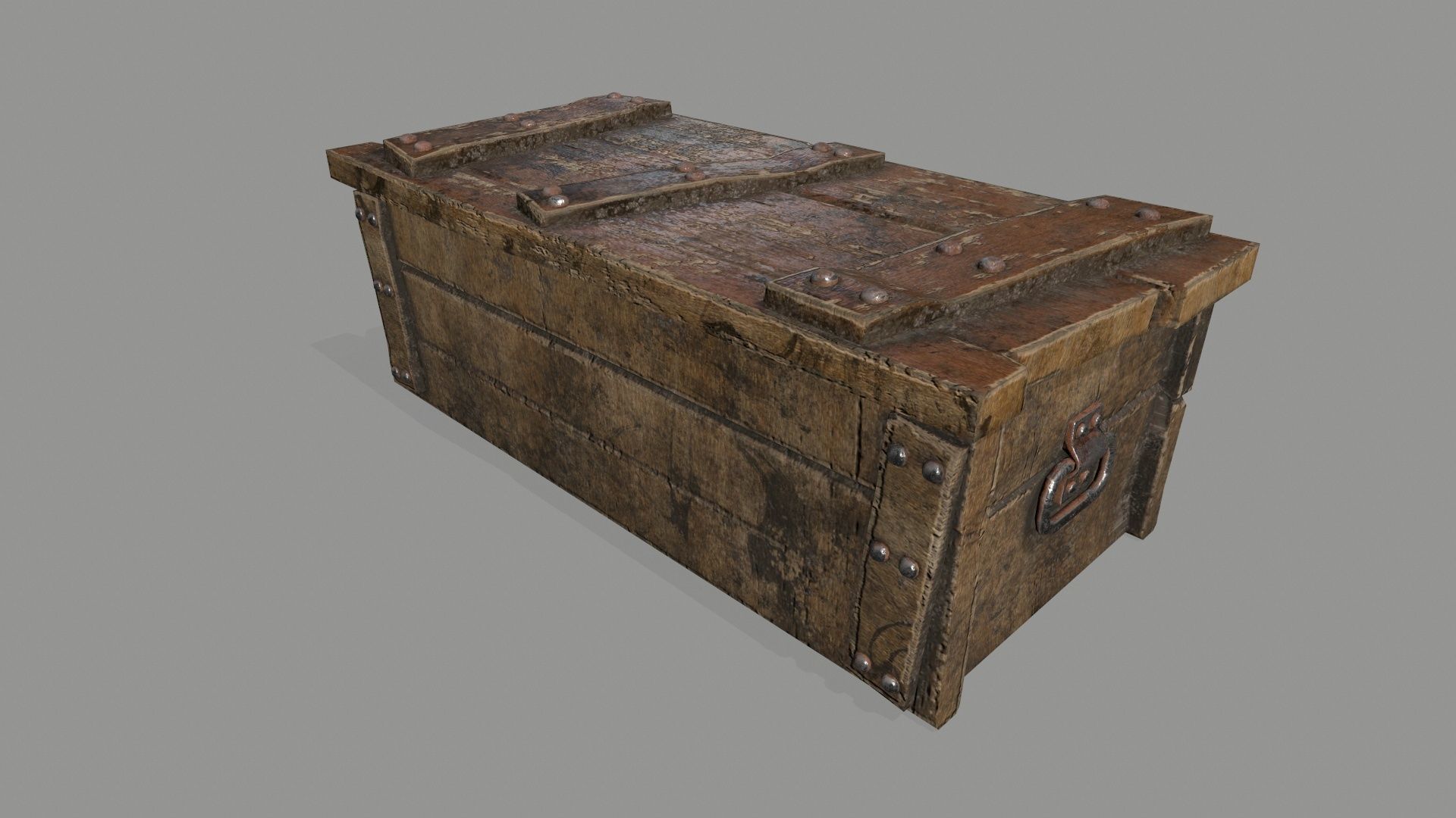 old chest Low-poly 3D model_7