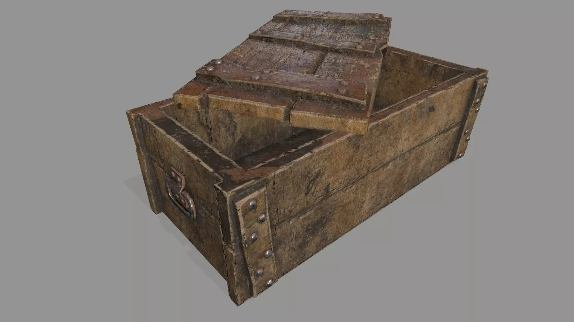old chest Low-poly 3D model_0