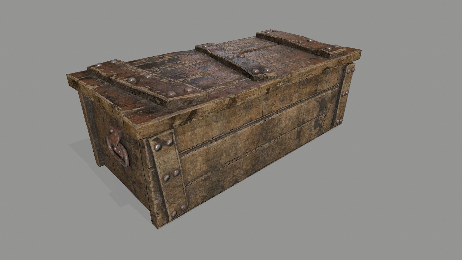old chest Low-poly 3D model_8