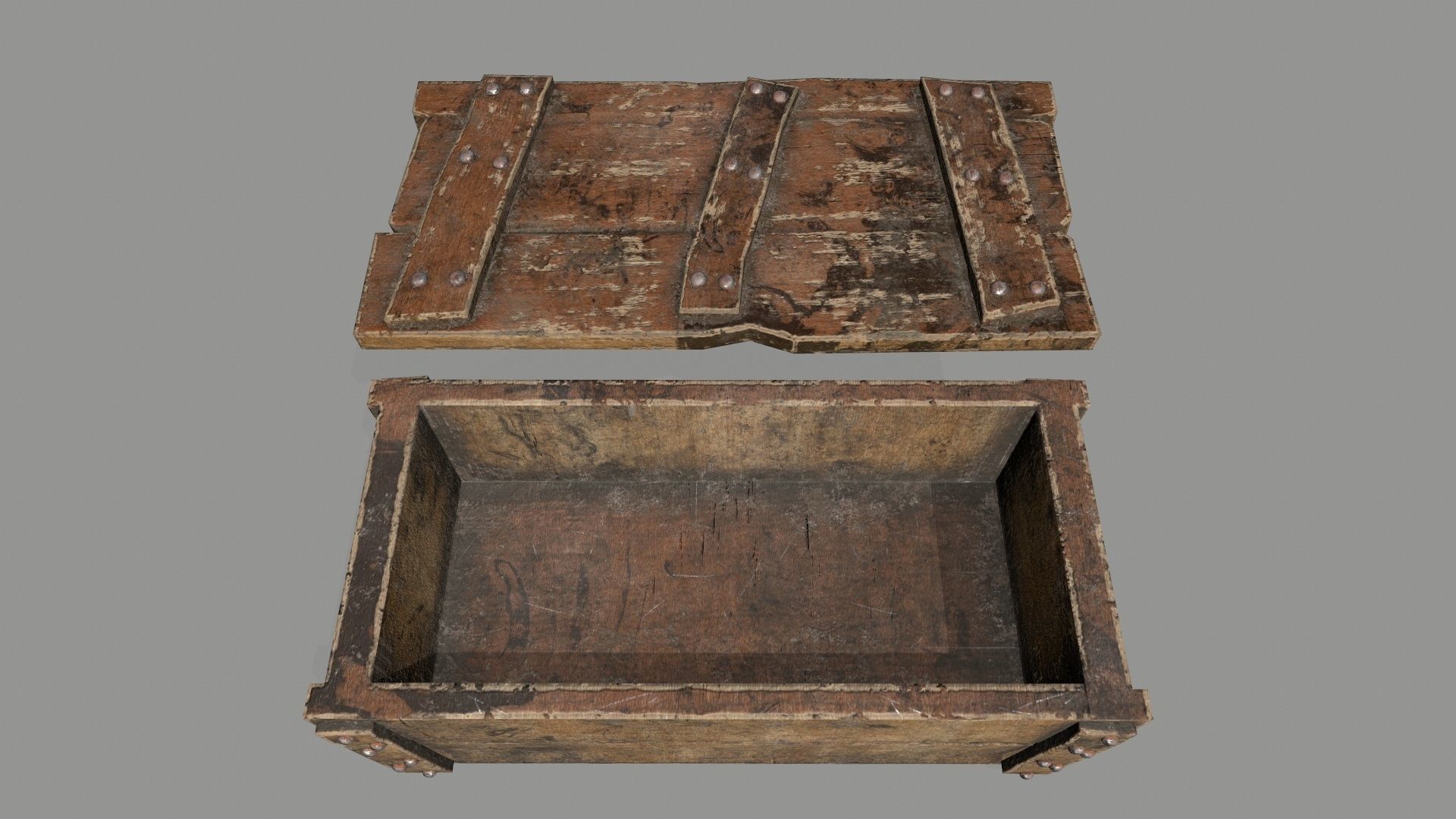 old chest Low-poly 3D model_12