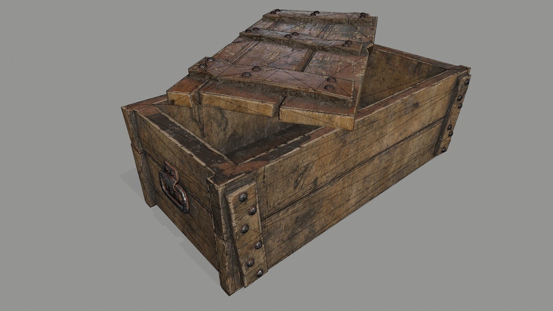 old chest Low-poly 3D model_1