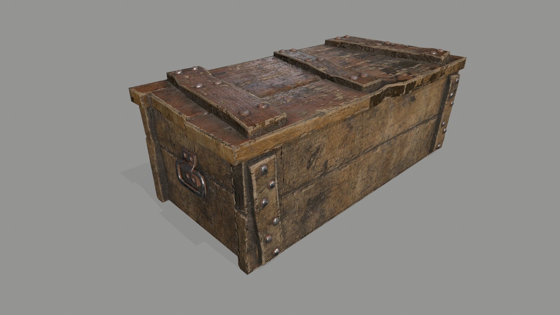 old chest Low-poly 3D model_3