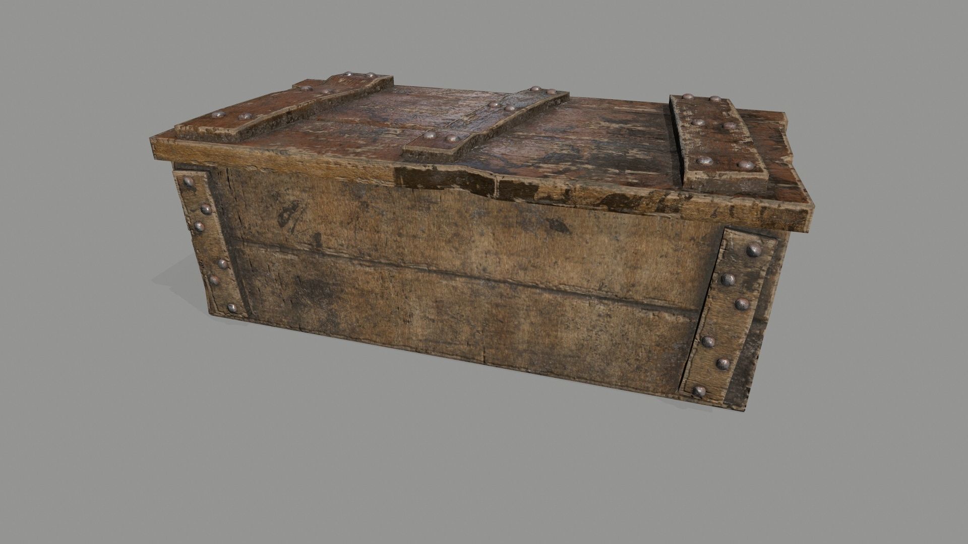 old chest Low-poly 3D model_9