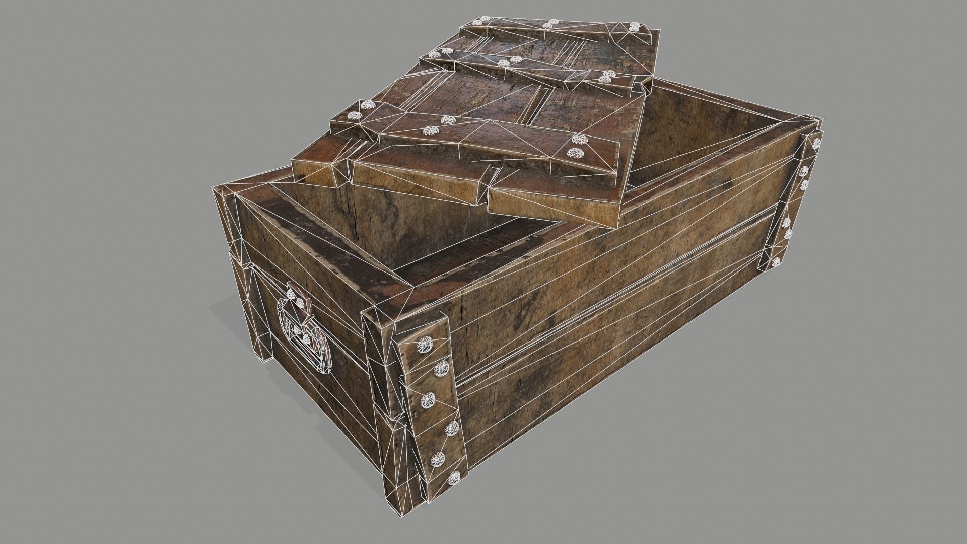old chest Low-poly 3D model_2