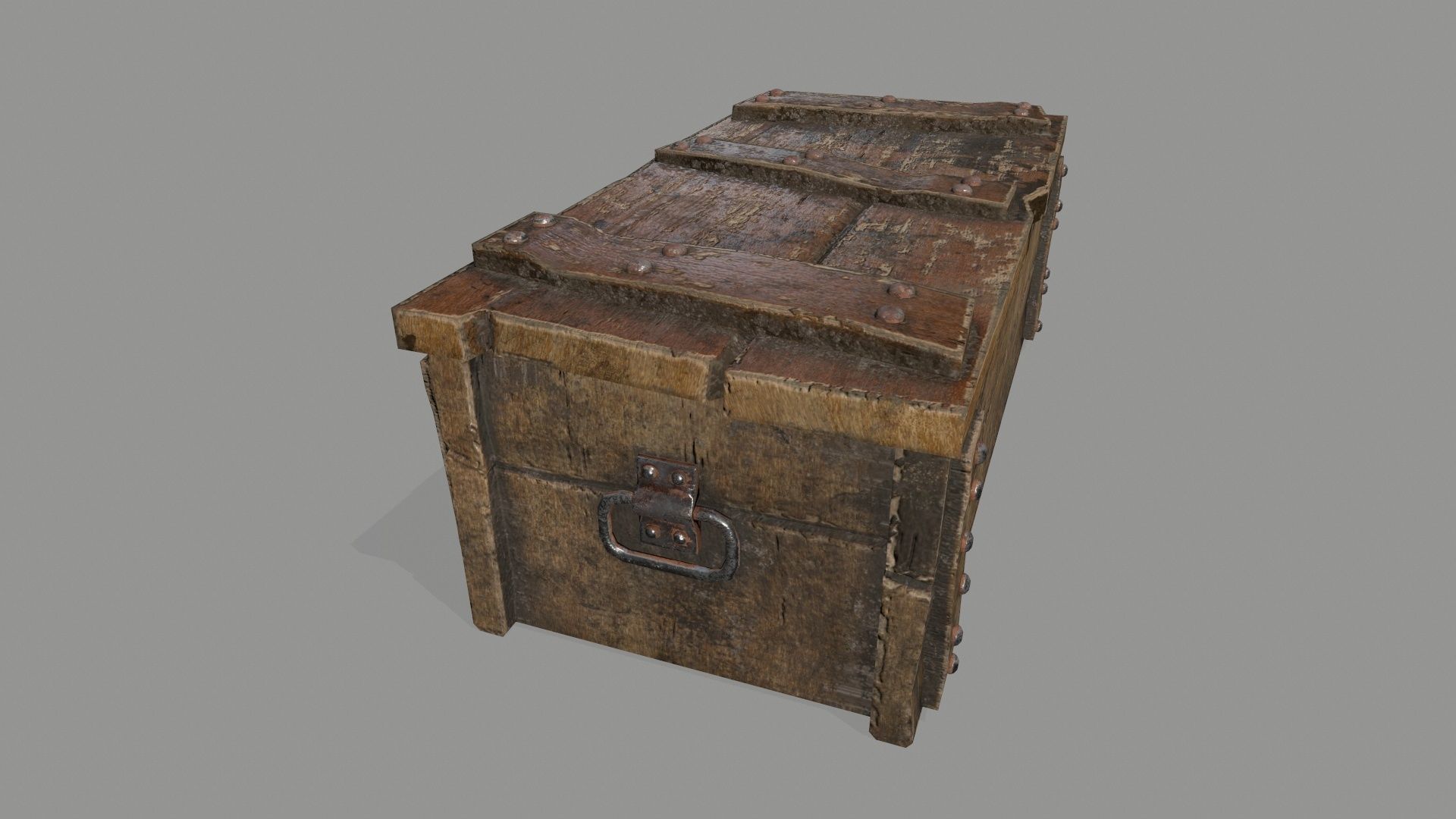 old chest Low-poly 3D model_4
