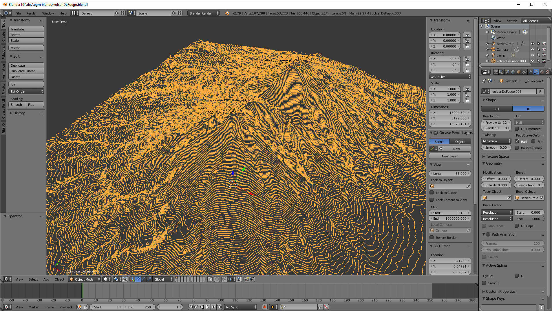 Fuego Volcano Guatemala 3D model_1
