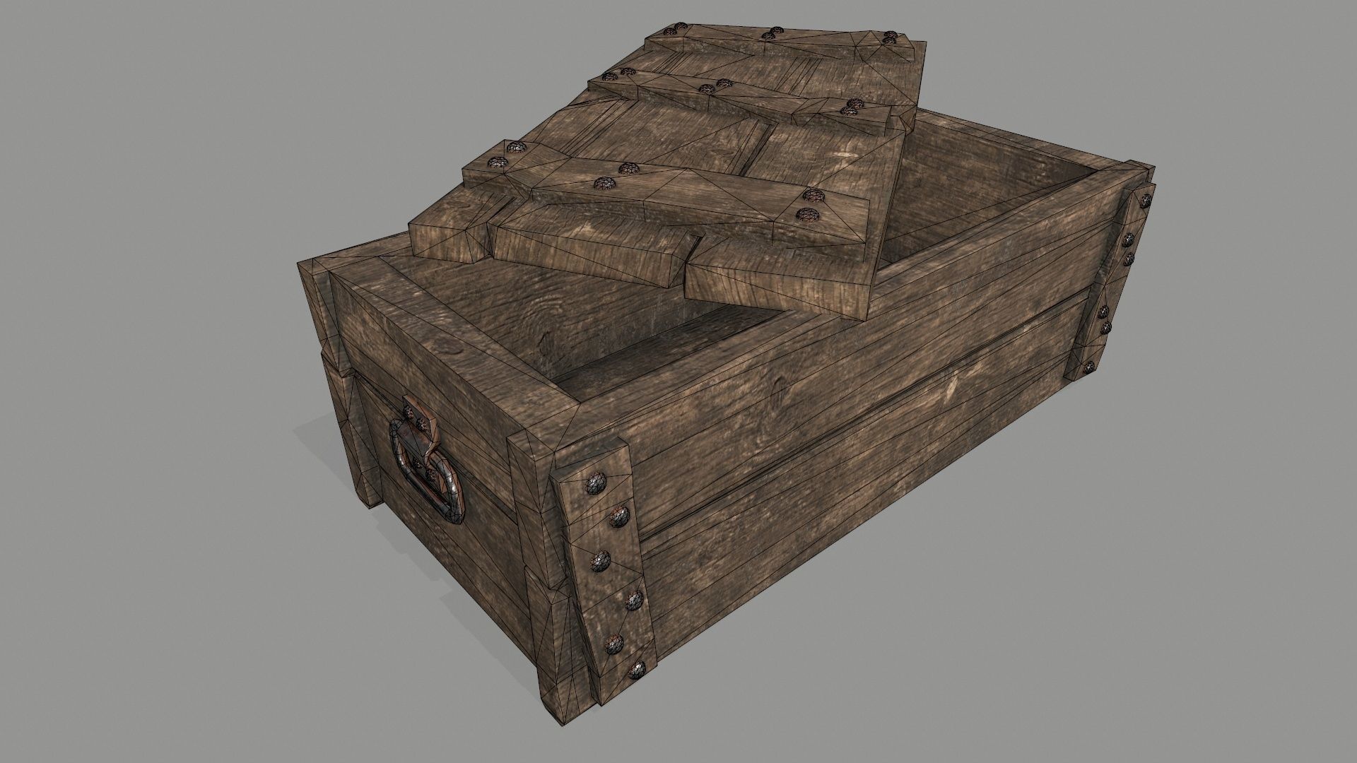 old chest Low-poly 3D model_1