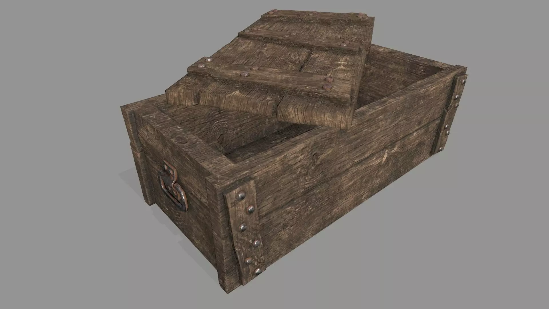 old chest Low-poly 3D model_0