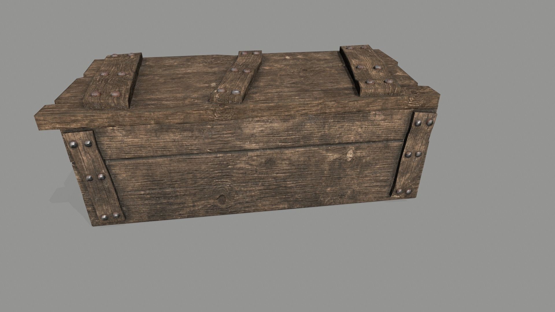 old chest Low-poly 3D model_7