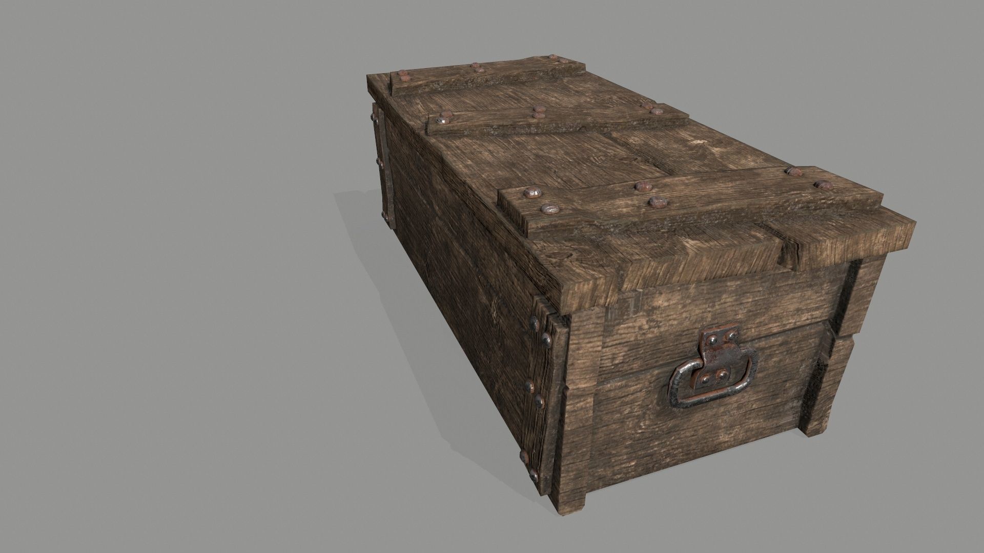old chest Low-poly 3D model_5