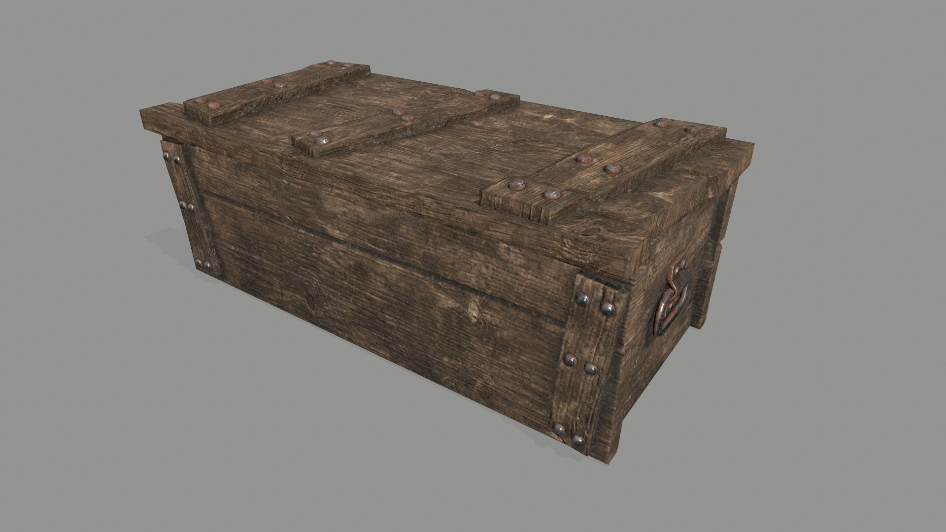 old chest Low-poly 3D model_6