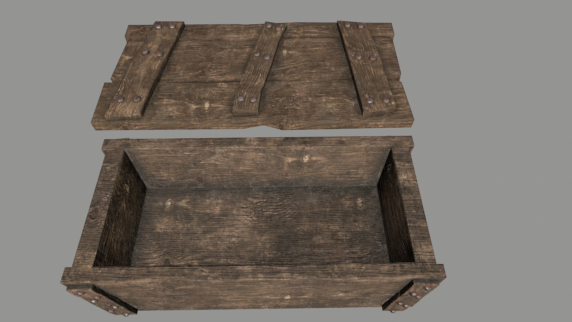 old chest Low-poly 3D model_12