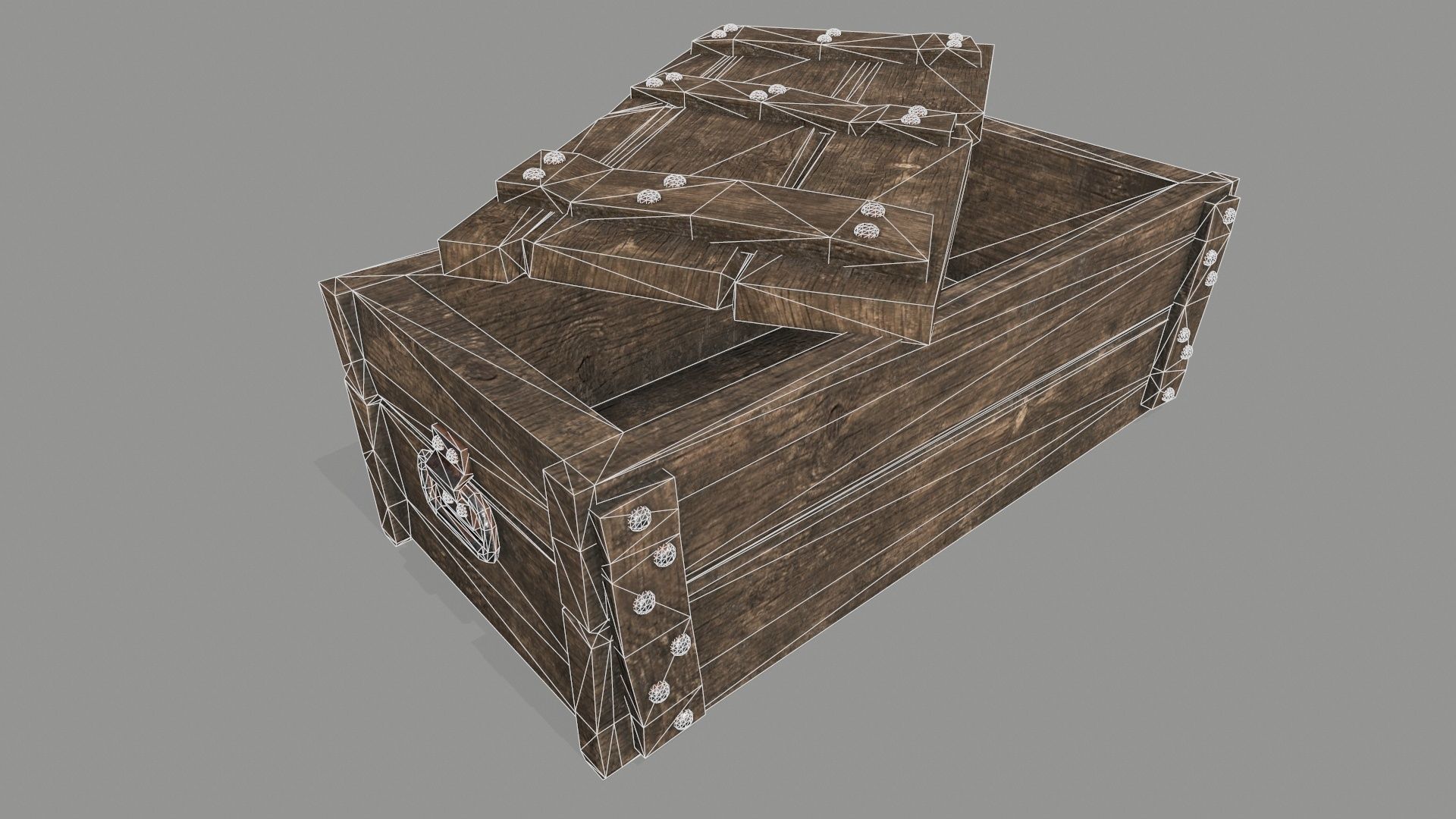 old chest Low-poly 3D model_2