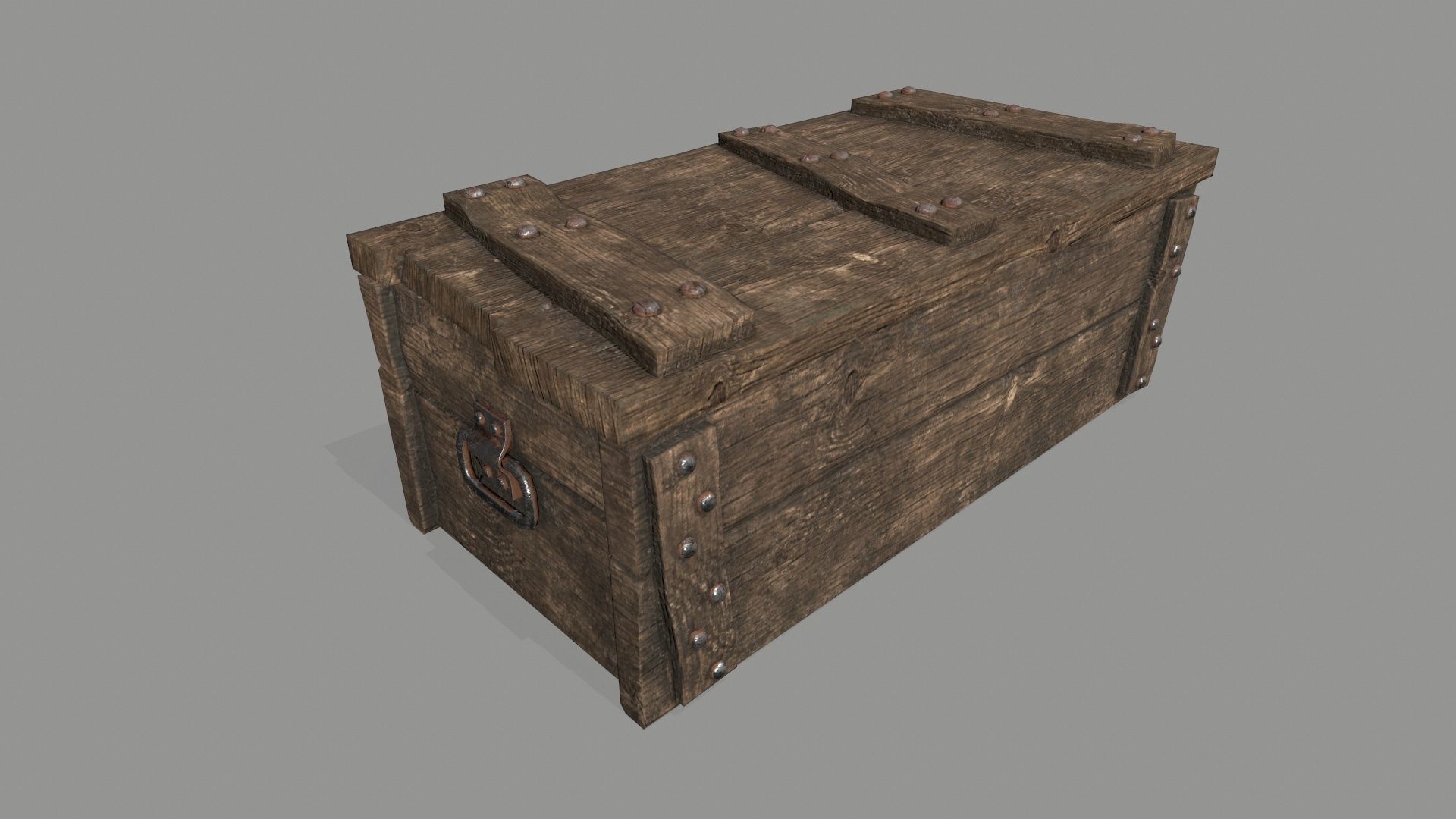 old chest Low-poly 3D model_3
