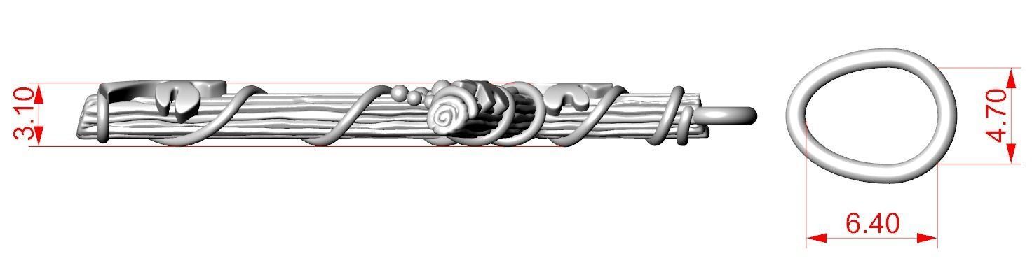 Cross tree with grape leaves 376 3D print model_16