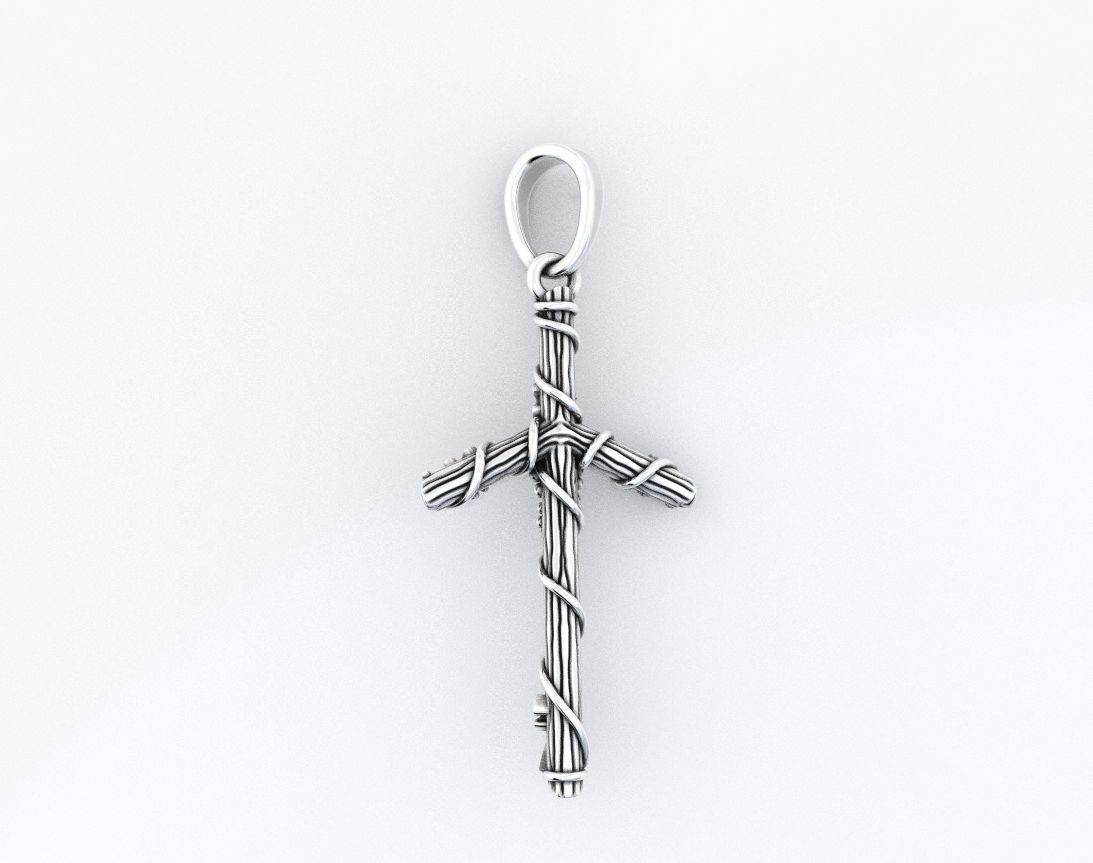 Cross tree with grape leaves 376 3D print model_14