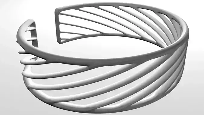 Twisted Cuff Bracelet 3D print model