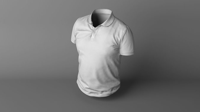 White T-shirt Low-poly 3D model