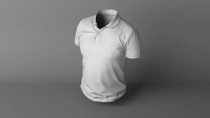 White T-shirt Low-poly 3D model
