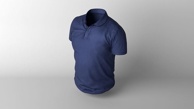 T-shirt polo shirt mockup Low-poly 3D model