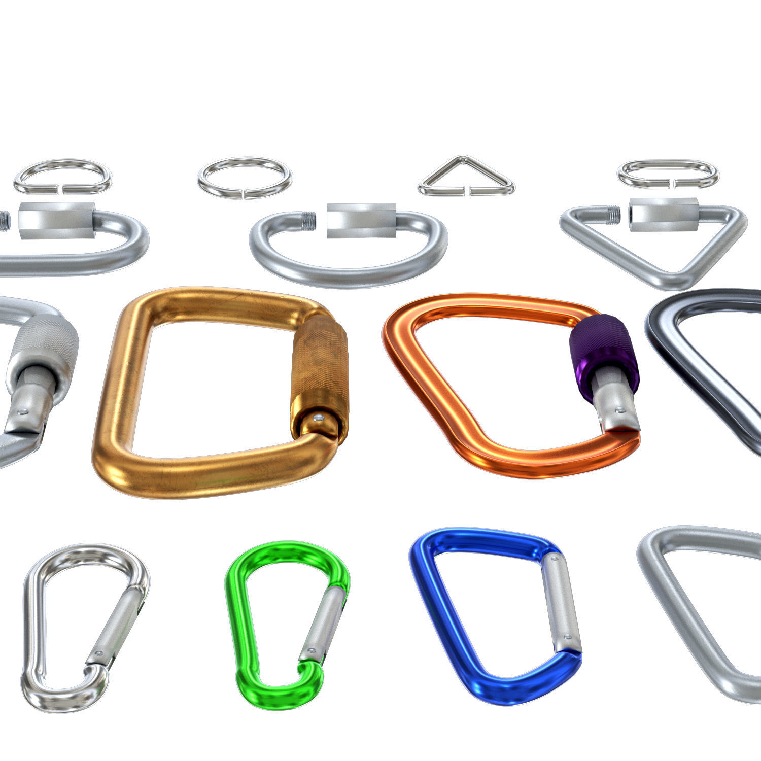 3D set of Different Carbines Low-poly 3D model_1