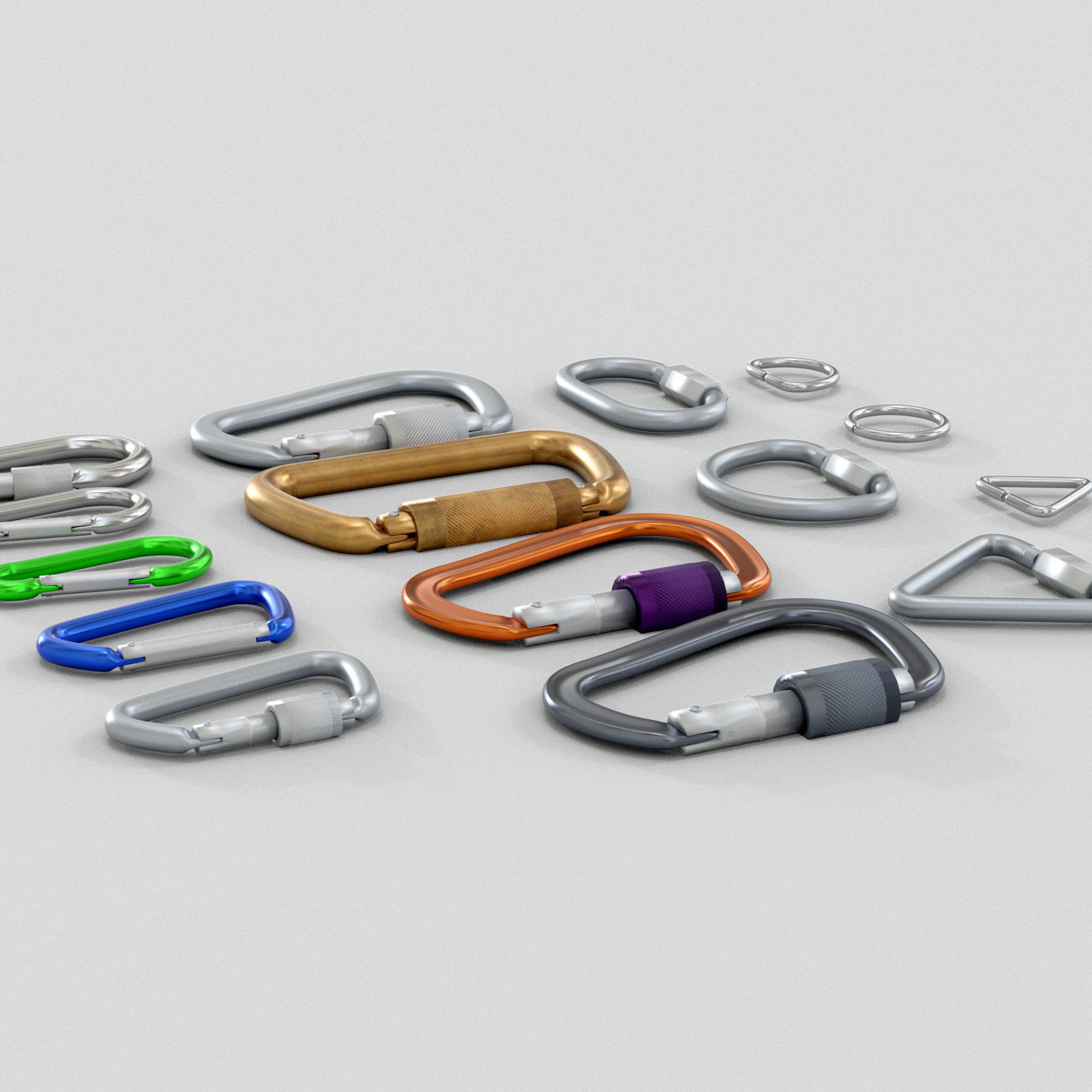 3D set of Different Carbines Low-poly 3D model_2