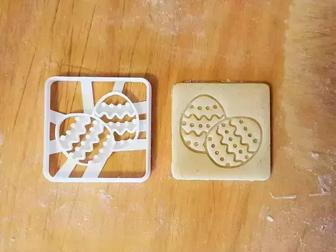 Two Easter eggs cookie cutter 3D print model