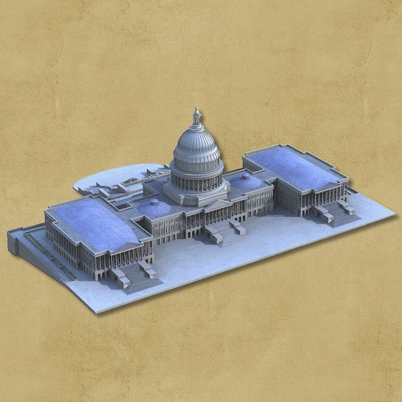 US Capitol in 3ds obj and fbx formats 3D model_4