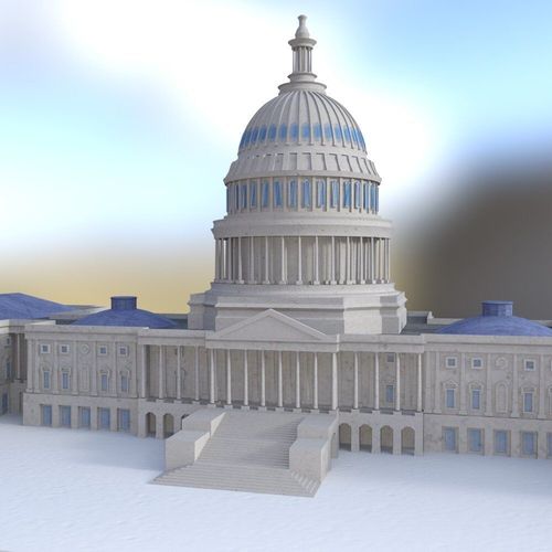 US Capitol in 3ds obj and fbx formats 3D model