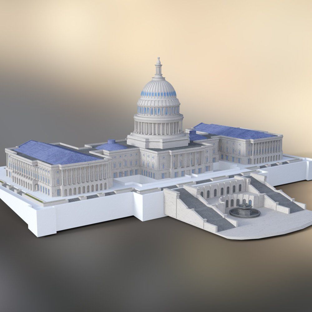 US Capitol in 3ds obj and fbx formats 3D model_2