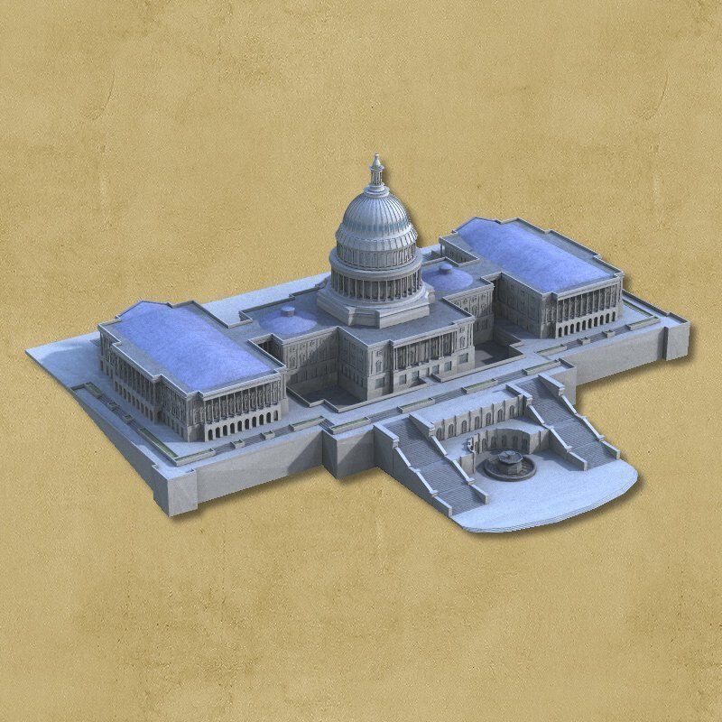 US Capitol in 3ds obj and fbx formats 3D model_3