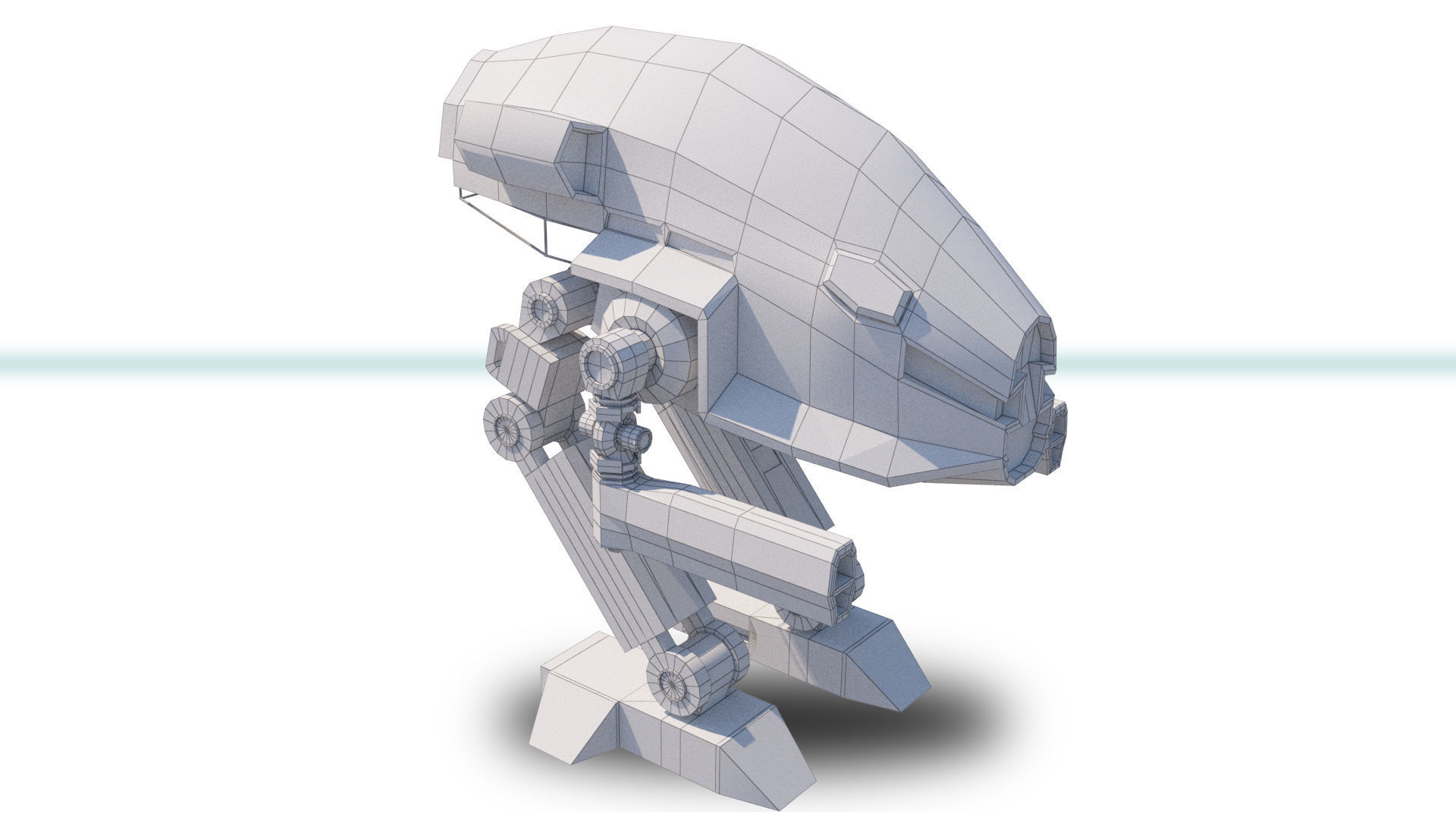 Mech 1 Low Poly 3DS MAX 2011 Low-poly 3D model_10