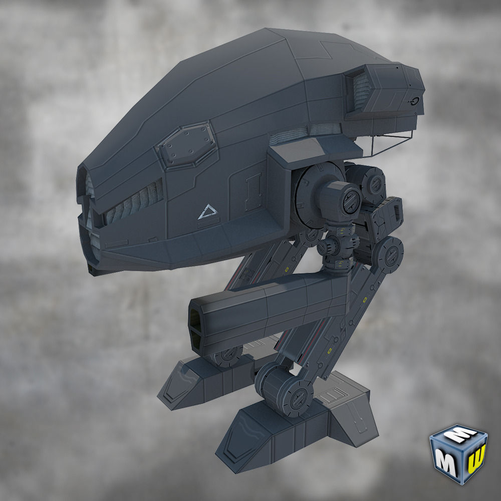 Mech 1 Low Poly 3DS MAX 2011 Low-poly 3D model_15
