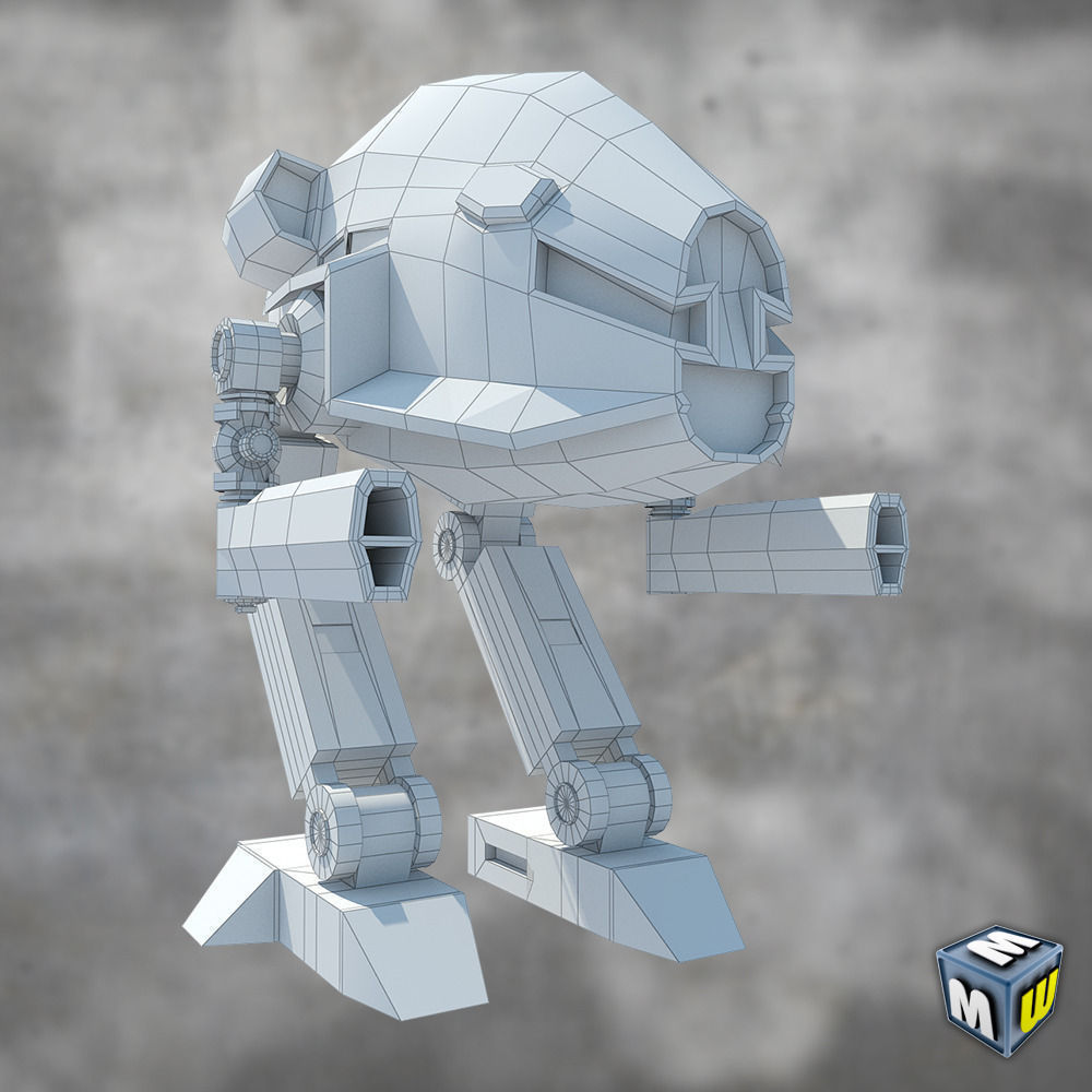 Mech 1 Low Poly 3DS MAX 2011 Low-poly 3D model_21