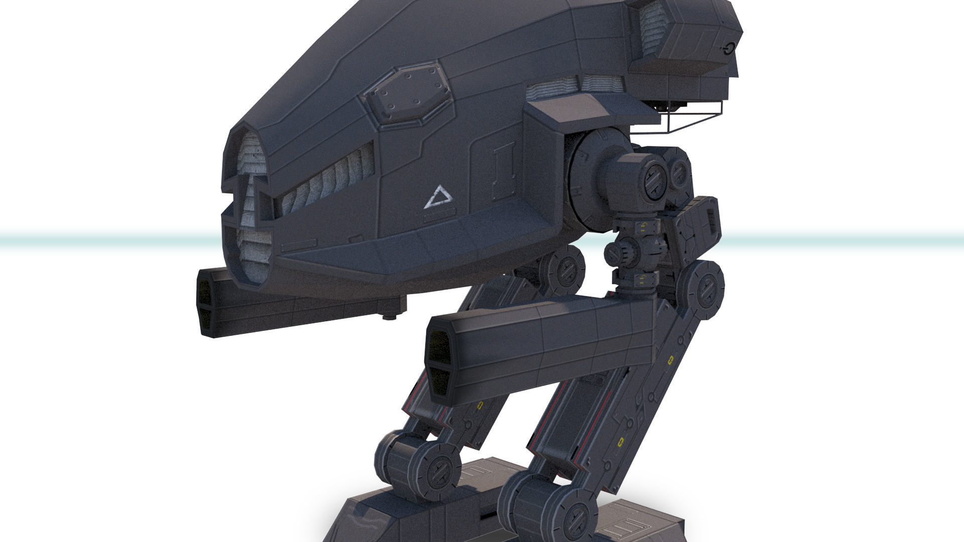 Mech 1 Low Poly 3DS MAX 2011 Low-poly 3D model_5