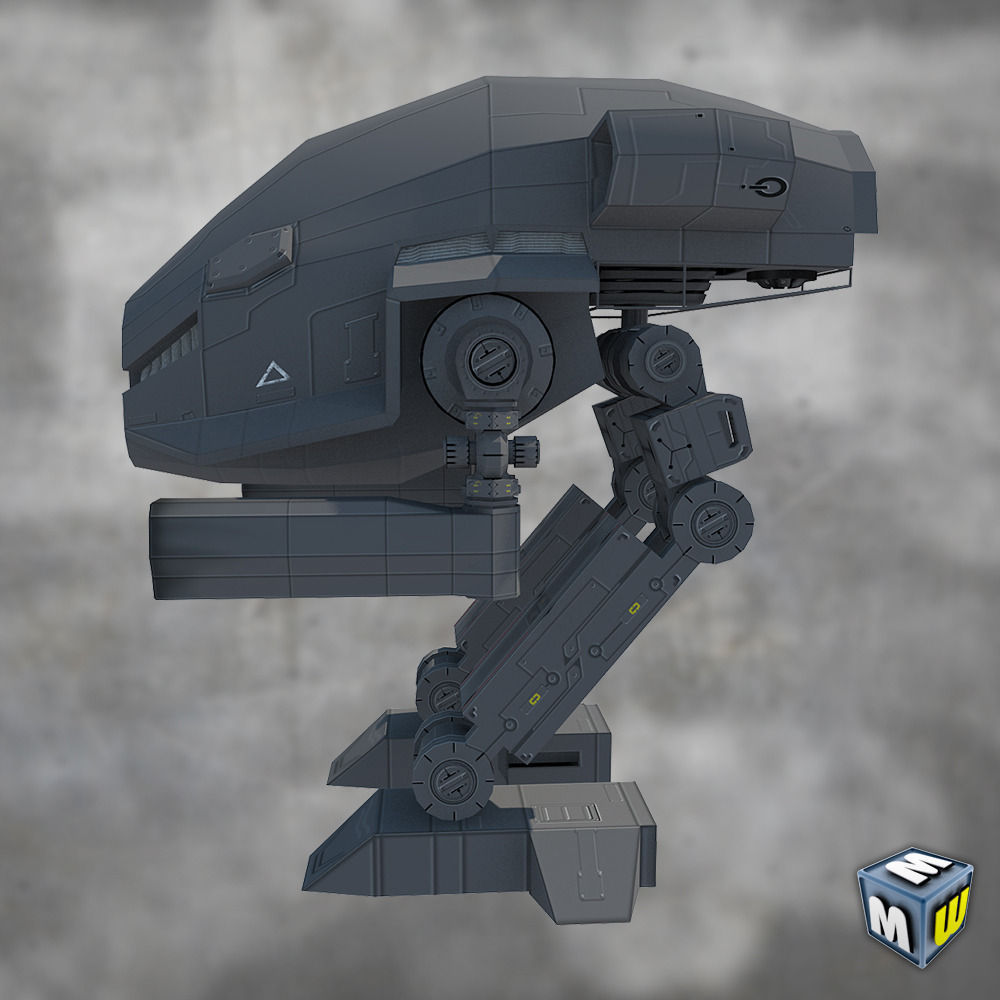 Mech 1 Low Poly 3DS MAX 2011 Low-poly 3D model_13