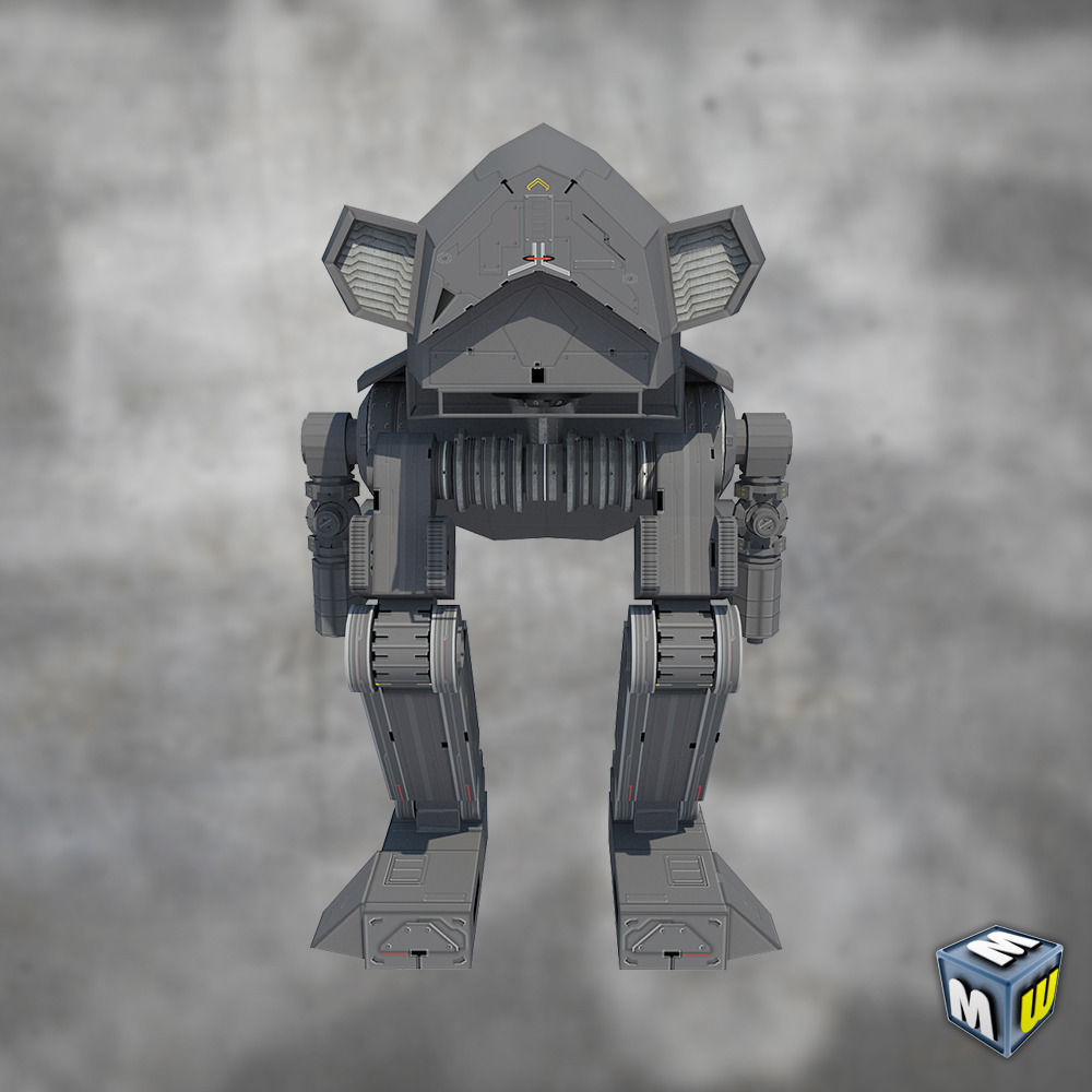 Mech 1 Low Poly 3DS MAX 2011 Low-poly 3D model_17