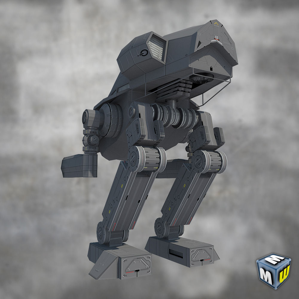 Mech 1 Low Poly 3DS MAX 2011 Low-poly 3D model_18